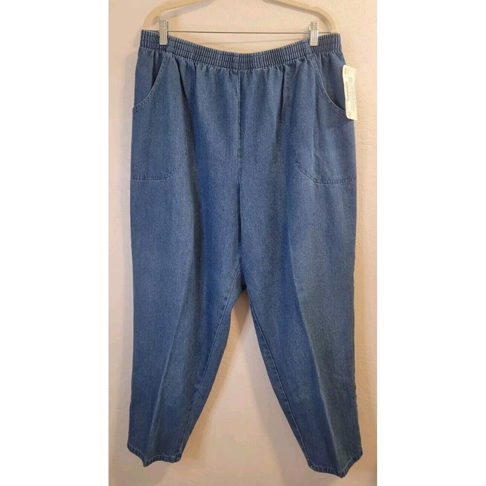 Just For Women Plus Size Blue Jeans Size 26W Petite Stretch Waistband  2 Pockets